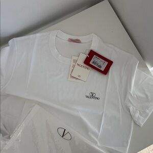 Valentino White Tee with Iconic Logo
